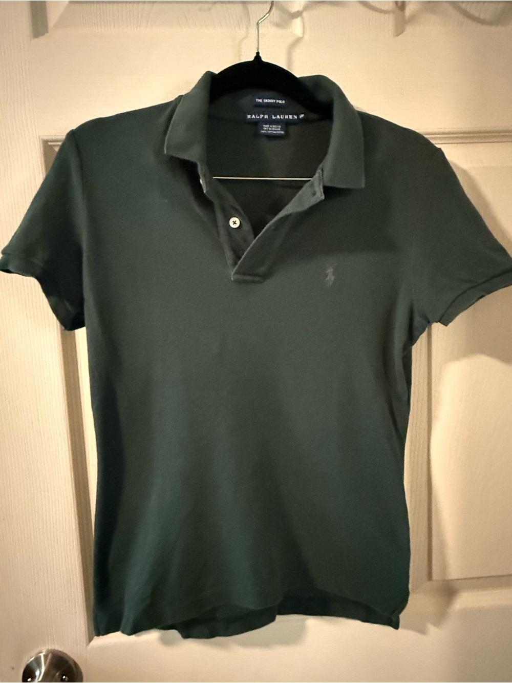 Ralph Lauren Womens Dark Green ‘The Skinny Polo’ Shirt, Size SP